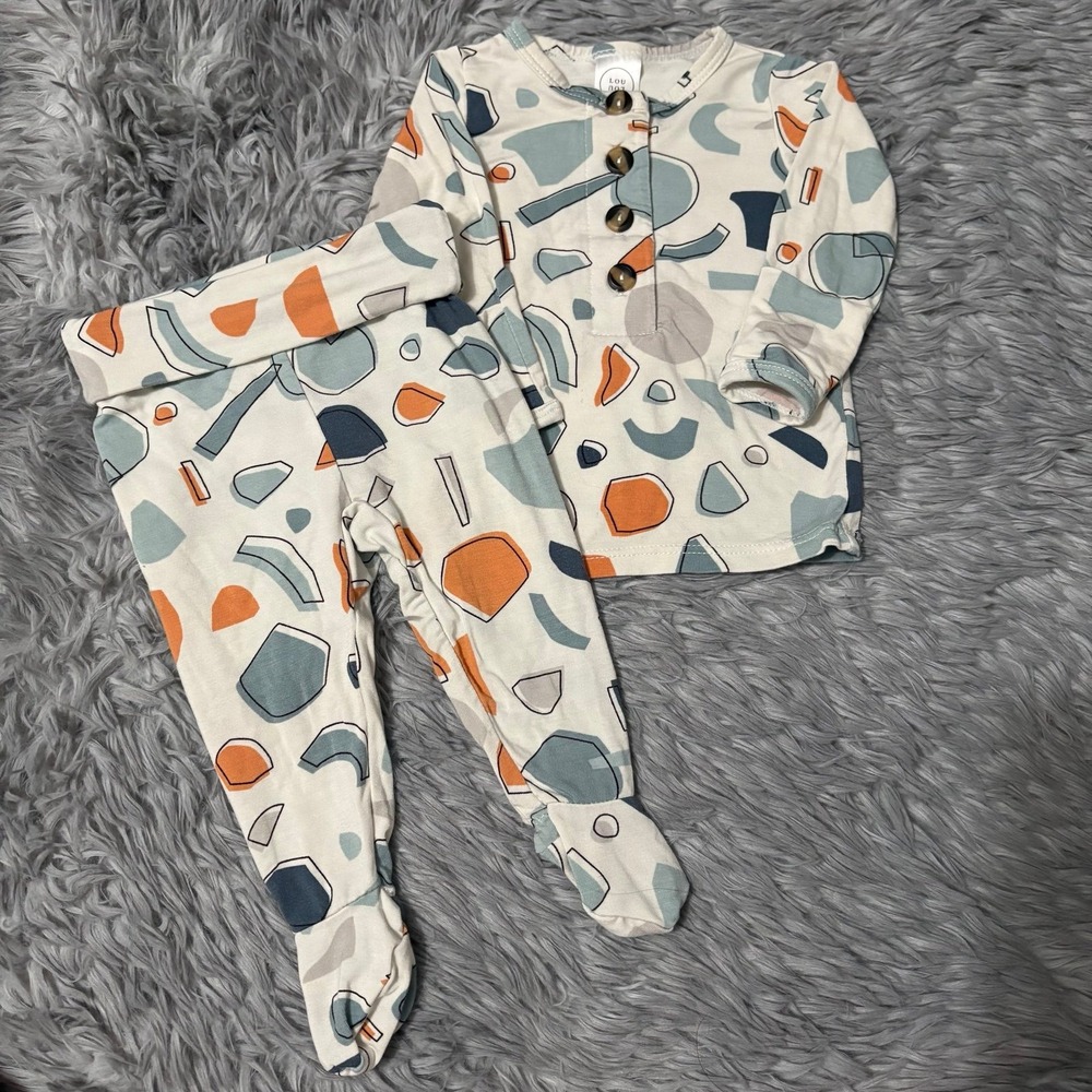 Lou Lou & Company Zeke Bamboo 2 Piece Set Infant Baby Size Newborn